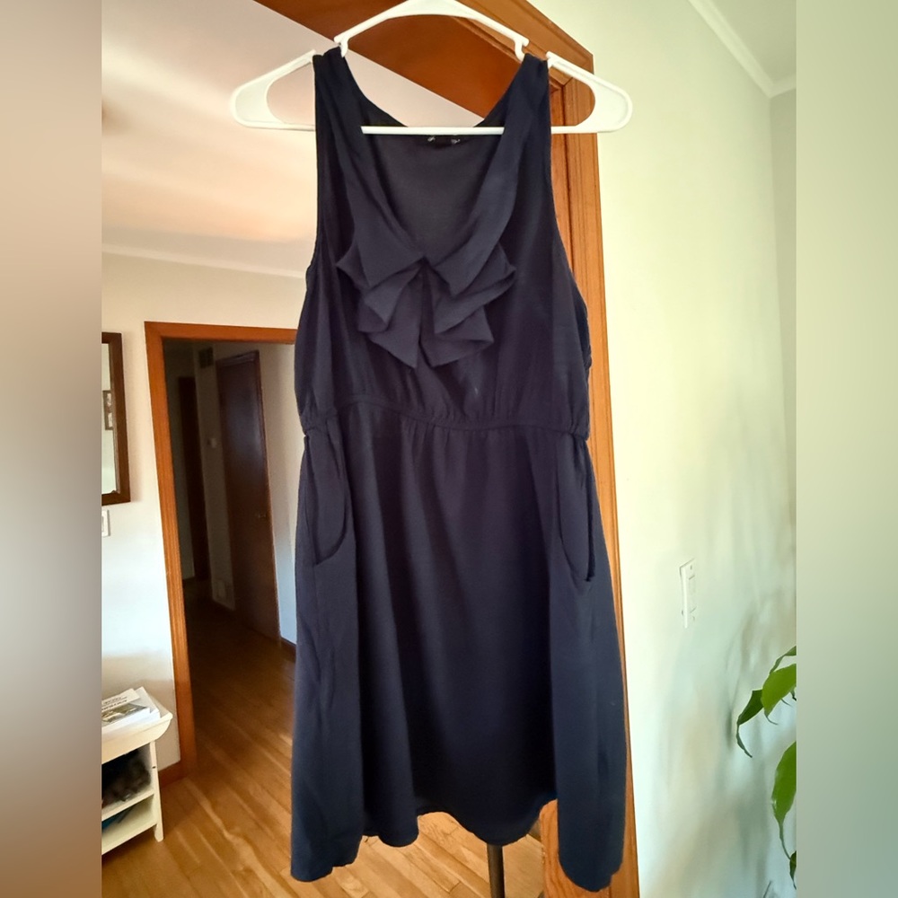 Aerie Navy Ruffle Mini Dress